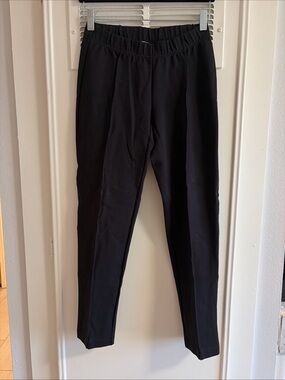 Lilly Pulitzer Women’s S Solid Black Elastic-Waist Straight Pointe Pleat Pants